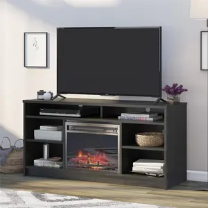 55 אינץ 'מודרני אש מקום טלוויזיה לעמוד רהיטים רהיטים עם 6 מדפים