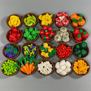 64951ของเล่น DIY บล็อกสร้างอนุภาคขนาดเล็กอ่างผักเกษตรกรผลไม้ซุ้มขายผักผลไม้ - Product Image 2