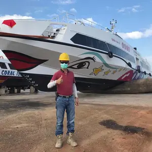 Marina de lanzamiento de elevación se inflable bolsas de aire de goma de botes de remo, nave