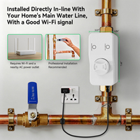 Valve d'eau intelligente NEO NAS-WV13W WiFi/Bluetooth avec détection de fuite, arrêt automatique, surveillance du débit, de la pression et de la température, contrôle manuel via application, pour maison connectée