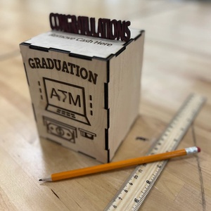 Caja de regalo de graduación de madera transfronteriza personalizada, hucha grabada, dibujo de dinero, accesorios de decoración para fiestas, artesanías de madera, carteles de pared - Product Image 4