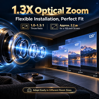 Projecteur laser triple 4K C5 Pro 3200 lumens RGB pour cinéma maison, zoom optique 1,3x, stéréo HIFI, compatible 3D, portable, système d'exploitation Android
