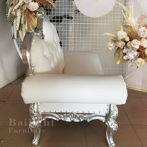 Bailight Wedding <strong>Hall</strong> Furniture Velvet love Seats Furniture <strong>White</strong> Sofa for Wedding - Product Image 2