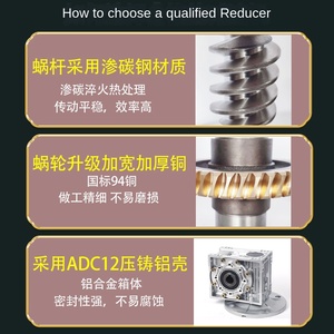 NMRV30 RV40 NRV50 NMRV63减速器蜗轮蜗杆箱铜涡轮蜗杆轴铝壳采用高减速器 - Product Image 4