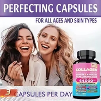 Expédition immédiate - Capsules de complexe multi-collagène MNK - Biotine, kératine, acide hyaluronique - Soutien pour les cheveux, la peau et les ongles - 90 capsules - Vegan - OEM