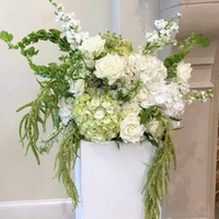 Bunga Bola Beludru 50cm Anthurium Ranunculus Hydrangea Hijau Sage Gaya Nordik untuk Dekorasi Meja Pernikahan DIY