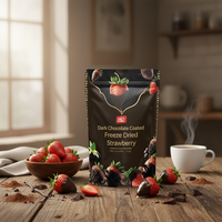 Bestseller Chocolade Bedekte Gefreeze-droogde Aardbeien Hoge Kwaliteit Knapperige Zoete Gezonde Snack Bulkverpakking Gemaakt in Turkije