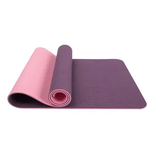 Pasokan Pabrik Manufaktur Grosir Murah Tahan Lama LOGO Kustom Dicetak Non Slip Gym Latihan Kebugaran Ramah Lingkungan TPE Yoga Mat