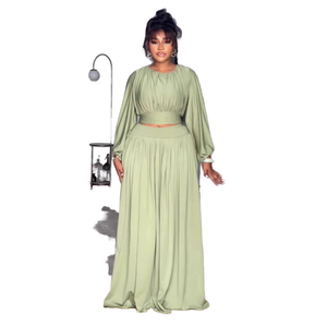 Vente en gros 2025 Nouveaux ensembles pour femmes en satin respirant à manches longues et col rond, style décontracté, élégant et sexy, avec poches - Product Image 1