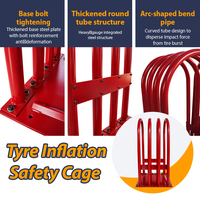Tonctools Cage de sécurité robuste en métal pour gonflage de pneus, protection portable contre les chocs de roues, équipement professionnel de réparation de pneus pour garage