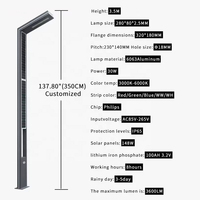 Lampadaire solaire extérieur étanche 4m IP65 pour rue, parc, allée, jardin, éclairage paysager, profilé LED en aluminium