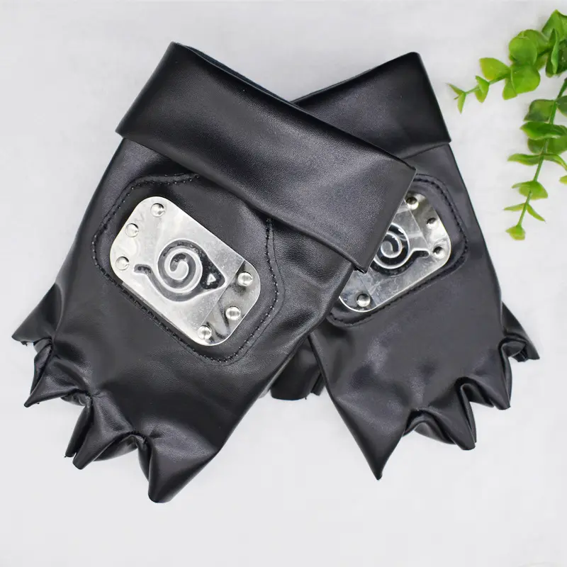 Anime Cosplay Guantes Akatsuki Uzumaki Uchiha Kakashi Leaf Village guanti, Ninja puntelli accessori Anime Konoha guanti