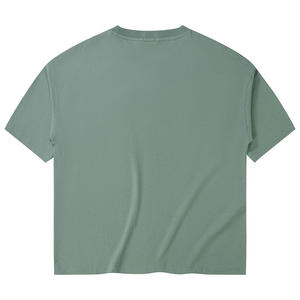 Homens Tshirt 2024 New Arrivals Brown Tee Heavyweight Drop Ombro Cotovelo Manga logotipo 100% Algodão Bolso Personalizado Men t <span class=keywords><strong>Shirt</strong></span> - Product Image 2