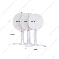 Tables de bar pliantes rondes en plastique pour cocktails, portatives, de 60cm, 70cm et 80cm de haut, pour l'extérieur