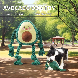 Desain alpukat mainan boneka tali kunyah anjing kustom mainan hewan peliharaan tidak dapat hancur mainan Tug interaktif untuk pengunyah agresif - Product Image 5