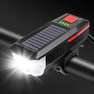 Lampe de vélo solaire rechargeable par USB, photosensible, étanche, avec haut-parleur et klaxon, <span class=keywords><strong>pour</strong></span> VTT et utilisation en extérieur - Product Image 2