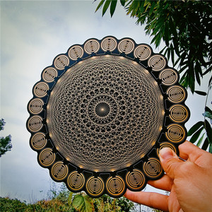 Piastra a matrice di geometria sacra placcata oro da 240 mm con bobina Lakhovsky + tecnologia MWO 24, risonanza di Schumann 7.38Hz, protezione 5G/EMF - Product Image 1