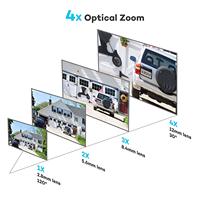 Caméra de sécurité IP PoE motorisée 8MP 4K conforme à la norme NDAA, zoom optique 5X, vision nocturne longue portée IR 80m, détection humaine et de véhicules