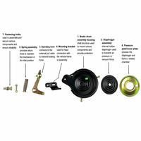Ensemble de frein à tambour arrière en acier robuste de 90 mm avec levier réglable et matériel de montage, pièces de frein de vélo