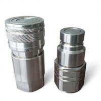 ISO16028 hydraulique 3/4, connecteur de tuyau de tuyau à face plate galvanisé de 1/2 pouces NPT raccord rapide en acier galvanisé en acier inoxydable