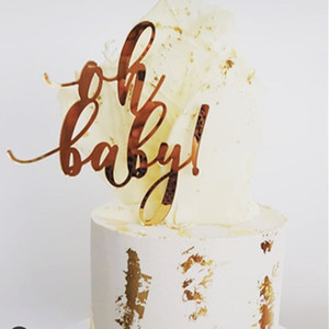 Décoration de gâteau en acrylique MOYI Ins « Oh Baby » écrit à la main pour baptême de bébé et révélation du sexe – Fournisseur d'usine - Product Image 2
