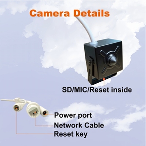 Caméra IP Mini PoE 5MP, objectif Pinhole 8MP 3,7 mm, micro intégré, visualisation à distance P2P, détection de mouvement humain, prend en charge les cartes SD jusqu'à 512 Go - Product Image 2