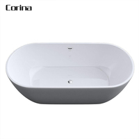 Baignoire autoportante ronde en acrylique mat de luxe moderne, prix OEM