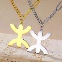 Collier Myshape avec symbole berbère africain, lettre Amazigh Yaz, collier ethnique, amulette tribale, bijoux religieux en acier inoxydable