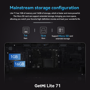 Getmi Lite 71 getmi Lite 71 7นิ้วแท็บเล็ตสำหรับเด็ก2GB + 16GB Android ปรับแต่งได้สัมผัสเรียบของขวัญสำหรับเด็กแท็บเล็ตพีซี - Product Image 4