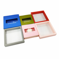 Boîtes en carton ondulé à 2 tiroirs avec fenêtre transparente en PVC, recyclables, pour emballages cadeaux de boucles d'oreilles, colliers, bagues et vêtements