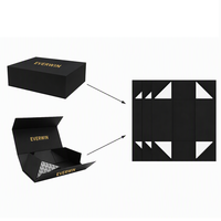 Boîtes pliantes rigides en carton avec logo personnalisé EVERWIN, recyclables, grand format, fermeture magnétique noire, emballage artisanal