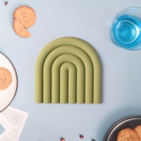 Irrégulière Forme Silicone Moule Coaster Verres En Silicone Pour Boissons Set Arc-En-Silicone Tapis de Table Coaster Chaude Plats