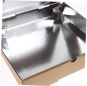 Boîte à <span class=keywords><strong>pizza</strong></span> en carton ondulé avec logo personnalisé imprimé, doublure en aluminium thermique, 10, 12, 13, 14, 16, 24 pouces, emballage à emporter - Product Image 2