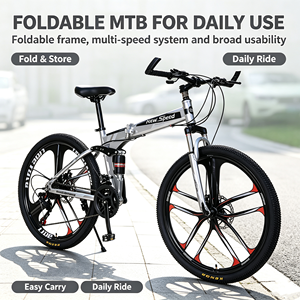 Bicicleta de Montaña Plegable de Acero, 21 Velocidades, Horquilla de <span class=keywords><strong>Suspensión</strong></span>, 27 Pulgadas, Usada, de <span class=keywords><strong>Segunda</strong></span> <span class=keywords><strong>Mano</strong></span>, Precio Económico - Product Image 2