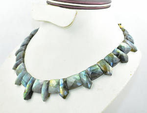 Labradorite Collier Ras Du Cou Perle D'eau Douce Antique Clignotant Pierres Précieuses Disposition Style Classique Chaîne pour les Occasions de Fête - Product Image 6