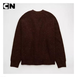 BSCI Certification Sweater Manufacturer Custom logo <b>Men</b> Cotton Wool Crew Neck <b>Brown</b> Knit <b>Jumper</b> Winter Knitwear Luxury Sweater - Product Image 4