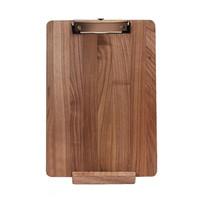 Presse-papiers en bois de noyer Porte-menu en bois Porte-reçu de comptoir Presse-papiers en bois dur massif avec ensemble de supports