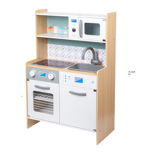 Kids Little Chef Chelsea Modern Wood <b>Play</b> <b>Kitchen</b> <b>Toddler</b> Pretend <b>Play</b> Set with Accessories Ice Maker - Product Image 1