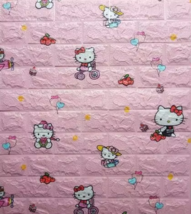 Hiện đại thân thiện với môi 3D phim hoạt hình in tự dính dán tường 3D hình nền trang trí Faux gạch tường bảng điều khiển làm XPE bọt - Product Image 3