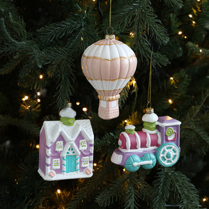 Adornos Navideños de Plástico Pintado Colorido con Forma de Macaron, Colgantes para Árbol de Navidad, Decoración para Colgar en el Árbol - Product Image 3