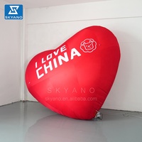 Ballon gonflable de coeur rouge de ballon gonflable d'amour pour des décorations de partie et de vacances annonçant le ballon d'installation