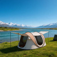 Tente de camping pop-up pour 1 à 4 personnes, installation instantanée, imperméable, résistante au vent, pour la randonnée en plein air, le pique-nique, la plage, les voyages, abri de jardin