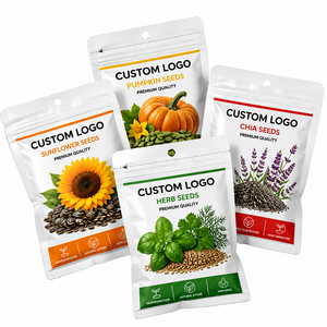 Sacs personnalisés imprimés à trois soudures latérales avec logo – Sacs de protection précise pour l'emballage des graines de concombre et de tomate - Product Image 1