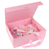 Benutzer definierte Logo-Druck Solid Cardboard Folding Flat Pack Hijab Schal Verpackung Leere Box Baby Kid Geschenke Korb Geschenk boxen