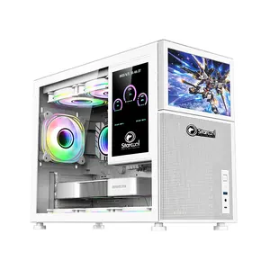 2024 New PC Case With LCD Display Type-C Tooless M-atx Tempered Glass Case For PC Gaming Pc Case