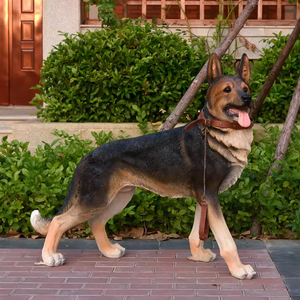 Vente en usine de figurines de chien berger <span class=keywords><strong>allemand</strong></span> grandeur nature, statues de chien en fibre de verre, artisanat en résine d'animaux mignons, statues de chien - Product Image 2