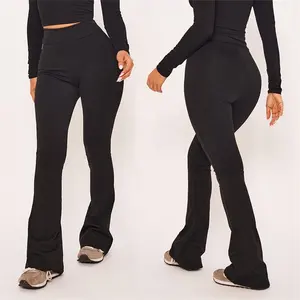 Gym Clothing Yoga Fitness Pants 2024 Fashion Trendy Wide Leg Flared Leggings Lounge Flared Leg Pants