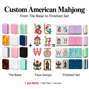 1 Pièce – Ensemble de Mahjong Américain de Luxe Personnalisé 160/166 Tuiles en Acrylique Gaufré pour Soirées Jeux - Product Image 1