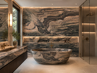 Dalle de quartzite violet fusionné polie avec veines violettes pour comptoirs, revêtements muraux, dessus de lavabo et projets de villas