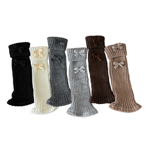 Autumn and Winter Fashion Acrylic Boots <strong>Socks</strong> for Women Bowknot Thick and Warm Knitted <strong>Woollen</strong> Leg Warmers Covers Slouch <strong>Socks</strong> - Product Image 2